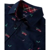 The Children’s Place Boys’ Long Sleeve Button Down Shirts(Festive Tidal)