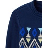 The Children’s Place Boys’ Long Sleeve Crew Neck Pullover Sweater(Tidal Fairisle)