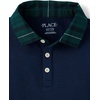 The Children’s Place Boys’ Long Sleeve Rugby Polo(Tidal Plaid)