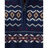 The Children’s Place,Boys,Long Sleeve Quarter Zip Pullover Sweater,Tidal Fairisle,Small