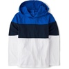 The Children’s Place Boys’ Long Sleeve Shirt With Hood(Blue Colorblock)