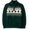 The Children’s Place,Boys,Long Sleeve Quarter Zip Pullover Sweater,Green Fairisle,Medium