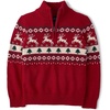 The Children’s Place,Boys,Long Sleeve Quarter Zip Pullover Sweater,Holiday Fairisle,X-Small