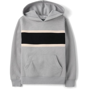 The Children’s Place,Boys,Active Long Sleeve Hooded Sweatshirt,Weathered Steel,Medium