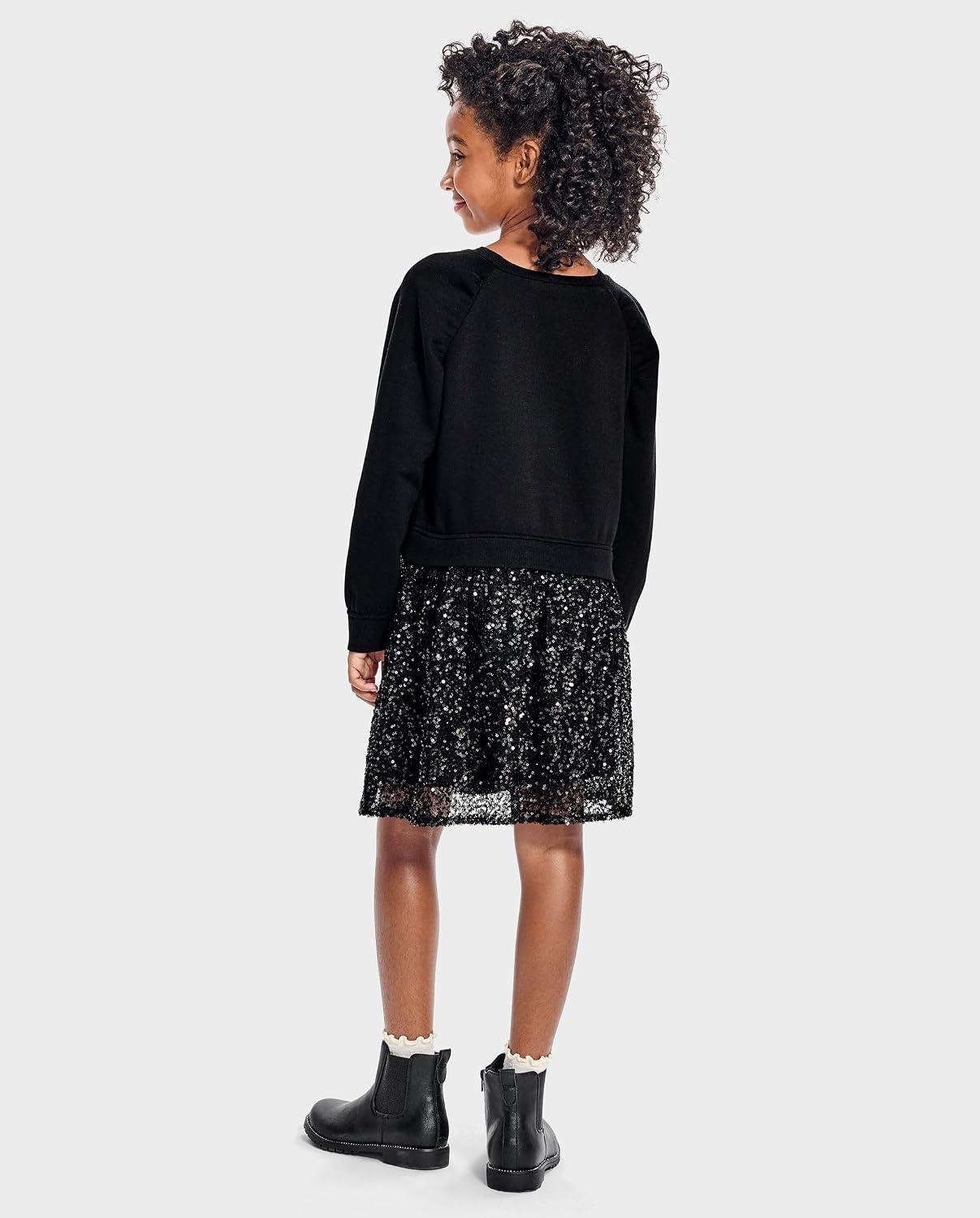 image:imageThe Childrens Place Girls Tutu Dress Long SleeveBlack Sweatshirt