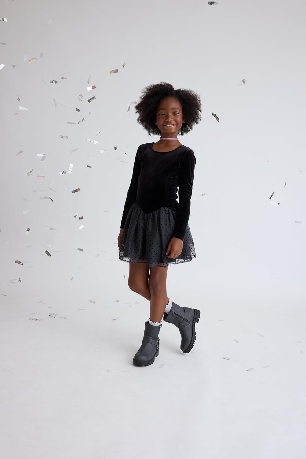 image:imageThe Childrens Place Girls Tutu Dress Long SleeveBlack Tutu