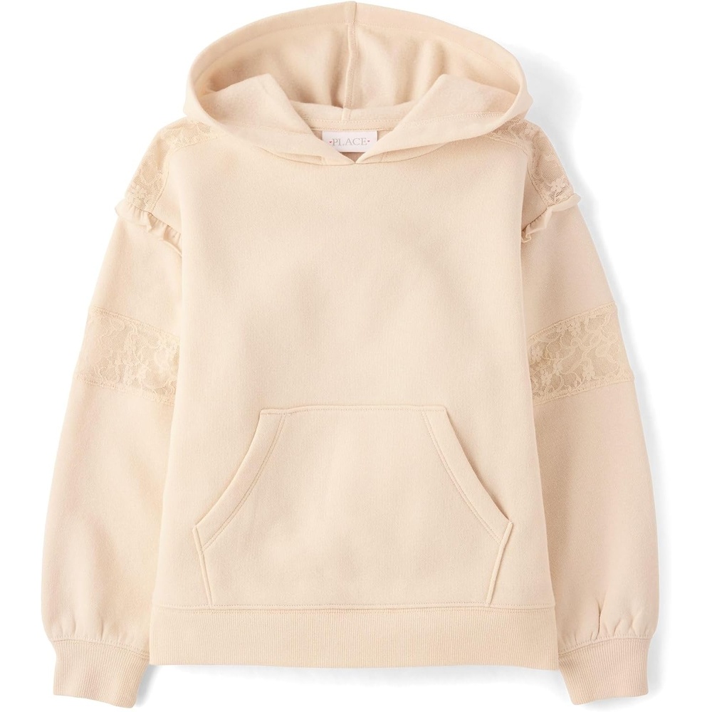 image:imageThe Childrens Place Girls Active Long Sleeve Hooded SweatshirtFrappe Lace