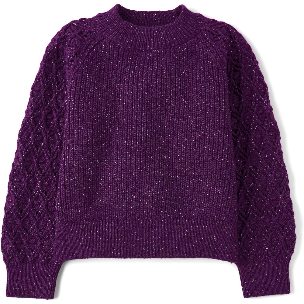 image:imageThe Childrens Place Girls Long Sleeve Crew Neck Pullover SweaterIris