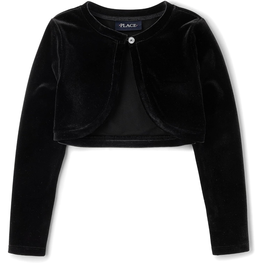 image:imageThe Childrens Place Girls Long Sleeve Shrug CardiganNew Black