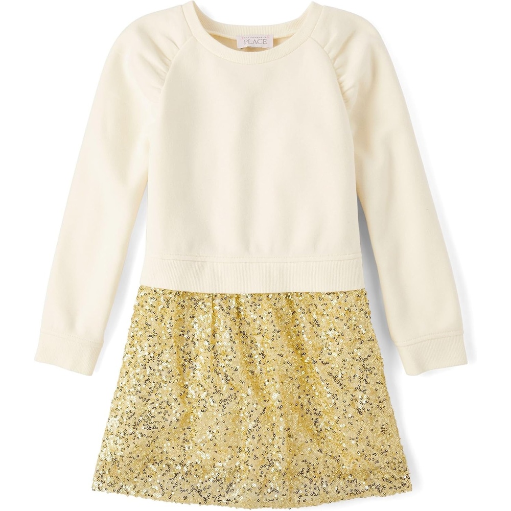 image:imageThe Childrens Place Girls Tutu Dress Long SleeveWhite Daisy Sweatshirt