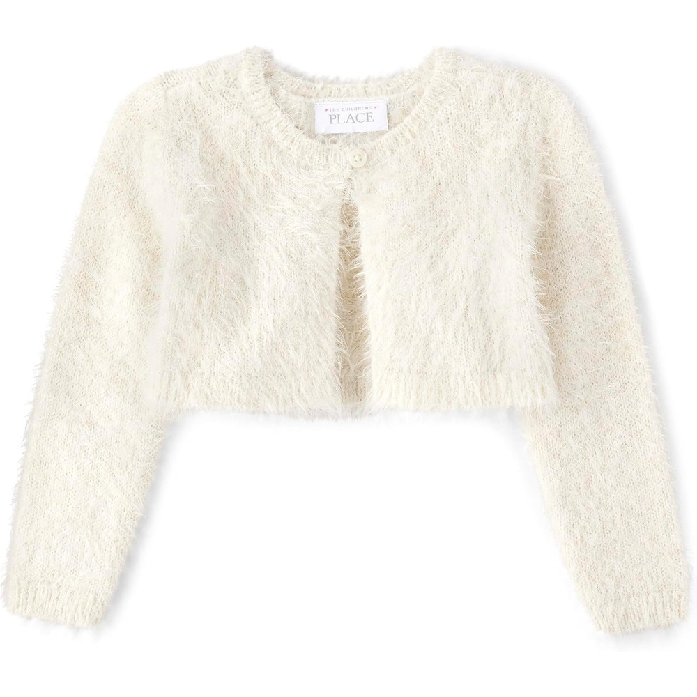 image:imageThe Childrens Place Girls and Toddler Long Sleeve Shrug CardiganCream