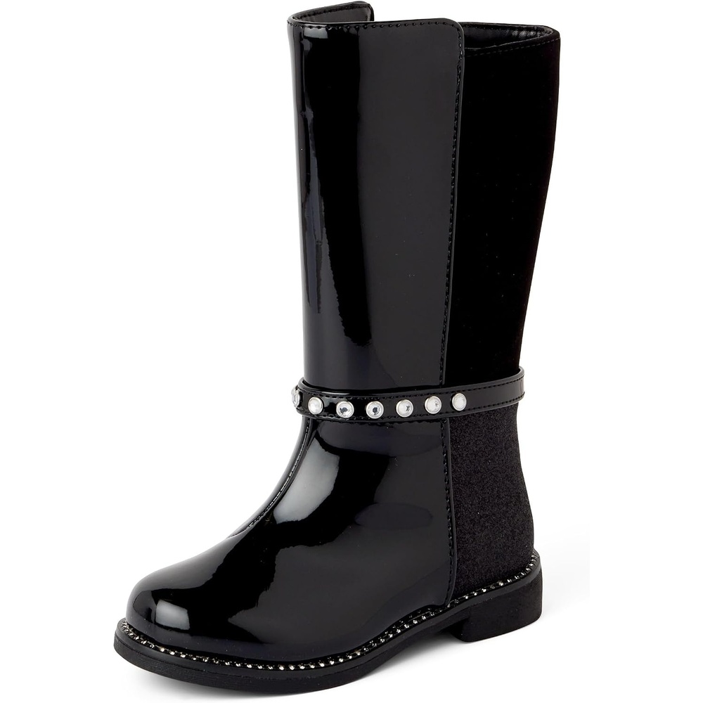 image:imageThe Childrens Place unisexchild And Toddler Tall Riding BootsBlack Rhinestone