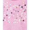 The Children’s Place Girls’ Long Sleeve Crew Neck Pullover Sequin Sweater(Lace Pink)