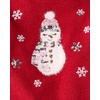 The Children’s Place Girls’ Long Sleeve Crew Neck Pullover Sequin Sweater(Red Snowman)