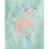 The Children’s Place Girls’ Long Sleeve Crew Neck Pullover Sequin Sweater(Wintermint Reindeer)