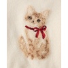 The Children’s Place Girls’ Long Sleeve Crew Neck Pullover Sweater(Ivory Kitten)