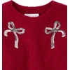 The Children’s Place Girls’ Long Sleeve Crew Neck Pullover Sweater(Red Ochre Bows)