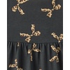 The Children’s Place Women’s Short Sleeve Holiday Dress(Leopard Bows)