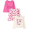 The Children’s Place Baby Girls’ and Toddler Assorted Long Sleeve Knit Shirt(Hearts and Bows)