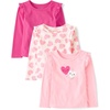 The Children’s Place Baby Girls’ and Toddler Assorted Long Sleeve Knit Shirt(Hearts/Pink Hearts/Pink)