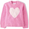 The Children’s Place Baby Girls’ and Toddler Long Sleeve Crew Neck Pullover Sweater(Pink Heart)