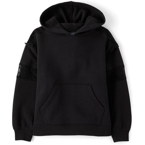 The Children’s Place Girls’ Active Long Sleeve Hooded Sweatshirt(Black Lace)