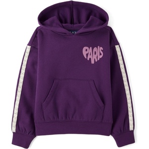The Children’s Place Girls’ Active Long Sleeve Hooded Sweatshirt(Iris Lace)