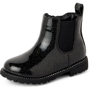 The Children’s Place Girls’ And Toddler Ankle Boots(Black Glitter Bow)