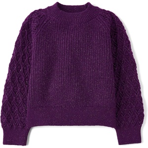 The Children’s Place Girls’ Long Sleeve Crew Neck Pullover Sweater(Iris)