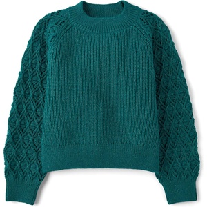 The Children’s Place Girls’ Long Sleeve Crew Neck Pullover Sweater(Jaded Teal)