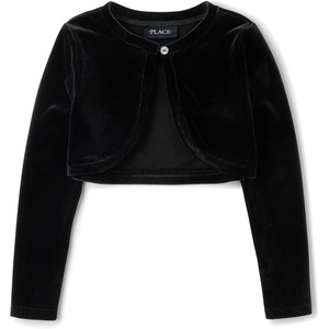 The Children’s Place Girls’ Long Sleeve Shrug Cardigan(New Black)