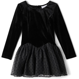 The Children’s Place Girls’ Tutu Dress, Long Sleeve(Black Tutu)