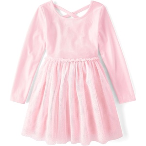 The Children’s Place Girls’ Tutu Dress, Long Sleeve(Rose Mist Velour)