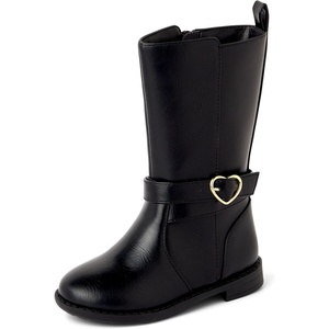 The Children’s Place unisex-child And Toddler Tall Riding Boots(Black Hearts)