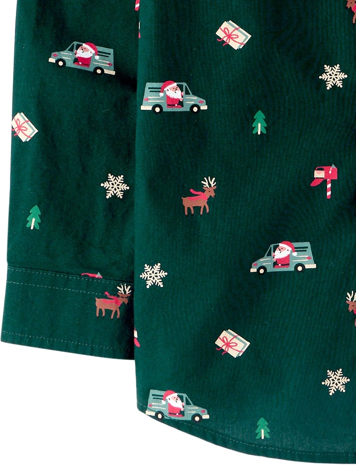 image:imageThe Childrens Place Baby Boys and Toddler Poplin Long Sleeve Button Down ShirtHoliday Green