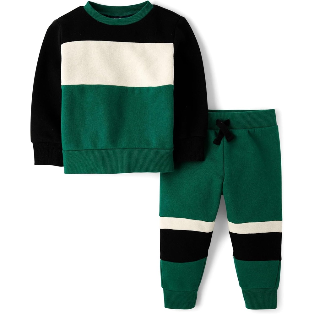 image:imageThe Childrens Place Baby Boys And Toddler Sweatshirt and Sweatpant 2 Piece OutfitPark Bench Green