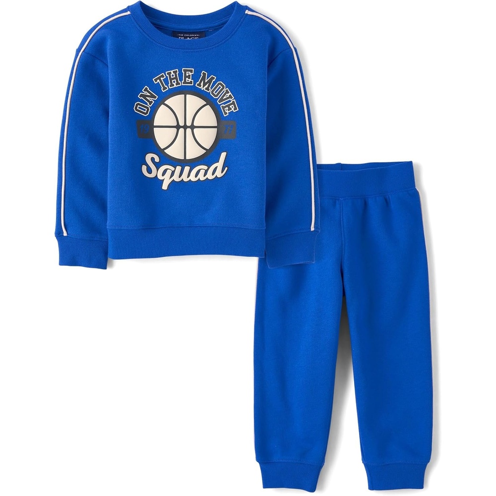 image:imageThe Childrens Place Boys And Toddler Sweatshirt and Sweatpant 2 Piece OutfitBasketball Blue