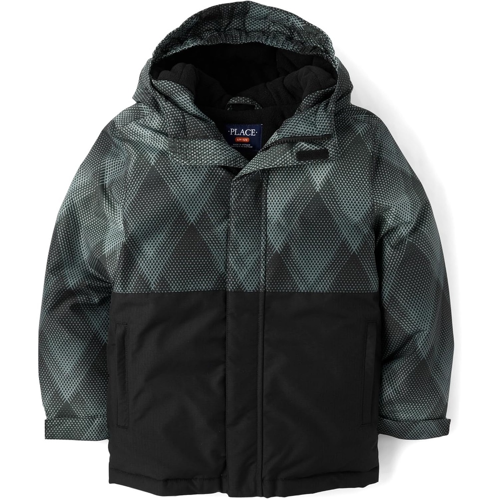 image:imageThe Childrens Place Boys Heavy 3 in 1 Winter Jacket Windresistant Waterresistant Shell Fleece InnerBlack Ombre