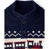 The Children’s Place Baby Boys’ and Toddler Long Sleeve Quarter Zip Pullover Sweater(Tidal Fairisle)