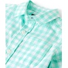 The Children’s Place Baby Boys’ and Toddler Poplin Long Sleeve Button Down Shirt(Aqua Gingham)