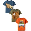 The Children’s Place Baby Boys’ and Toddler Dino,Animals,Sharks Short Sleeve Graphic T-Shirts,3 Pack(Safari/Bear/Dino Bones)