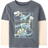 The Children’s Place Baby Boys’ and Toddler Layered Long Sleeve T-Shirt(Dino Skeletons)