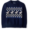 The Children’s Place Baby Boys’ and Toddler Long Sleeve Crew Neck Pullover Sweater(Fairisle Dino)