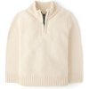The Children’s Place Baby Boys’ and Toddler Long Sleeve Quarter Zip Pullover Sweater(Hay Stack)