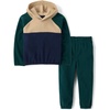 The Children’s Place Boys’ And Toddler Sweatshirt and Sweatpant 2 Piece Outfit(Balt Green)