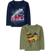 The Children’s Place,Baby Boys,and Toddler Assorted Everyday Long Sleeve Graphic T-Shirts(Firetruck/Truck)