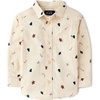 The Children’s Place,Baby Boys,and Toddler Poplin Long Sleeve Button Down Shirt,Off White Festive,9 Months,12 Months
