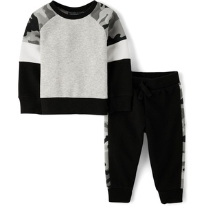 The Children’s Place Baby Boys’ And Toddler Sweatshirt and Sweatpant 2 Piece Outfit(Black Camo)