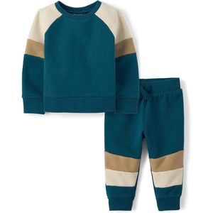 The Children’s Place Baby Boys’ And Toddler Sweatshirt and Sweatpant 2 Piece Outfit(Seafare)