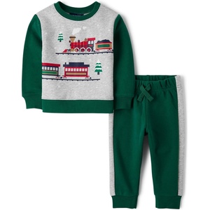The Children’s Place Baby Boys’ And Toddler Sweatshirt and Sweatpant 2 Piece Outfit(Sprucshad Train Cargo)